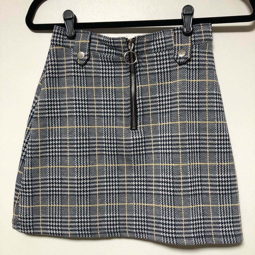 Petite Check Skirt with Zip Detail